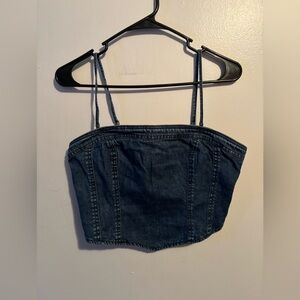 American Eagle Denim Corset Top